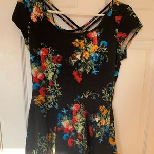 Black floral dress